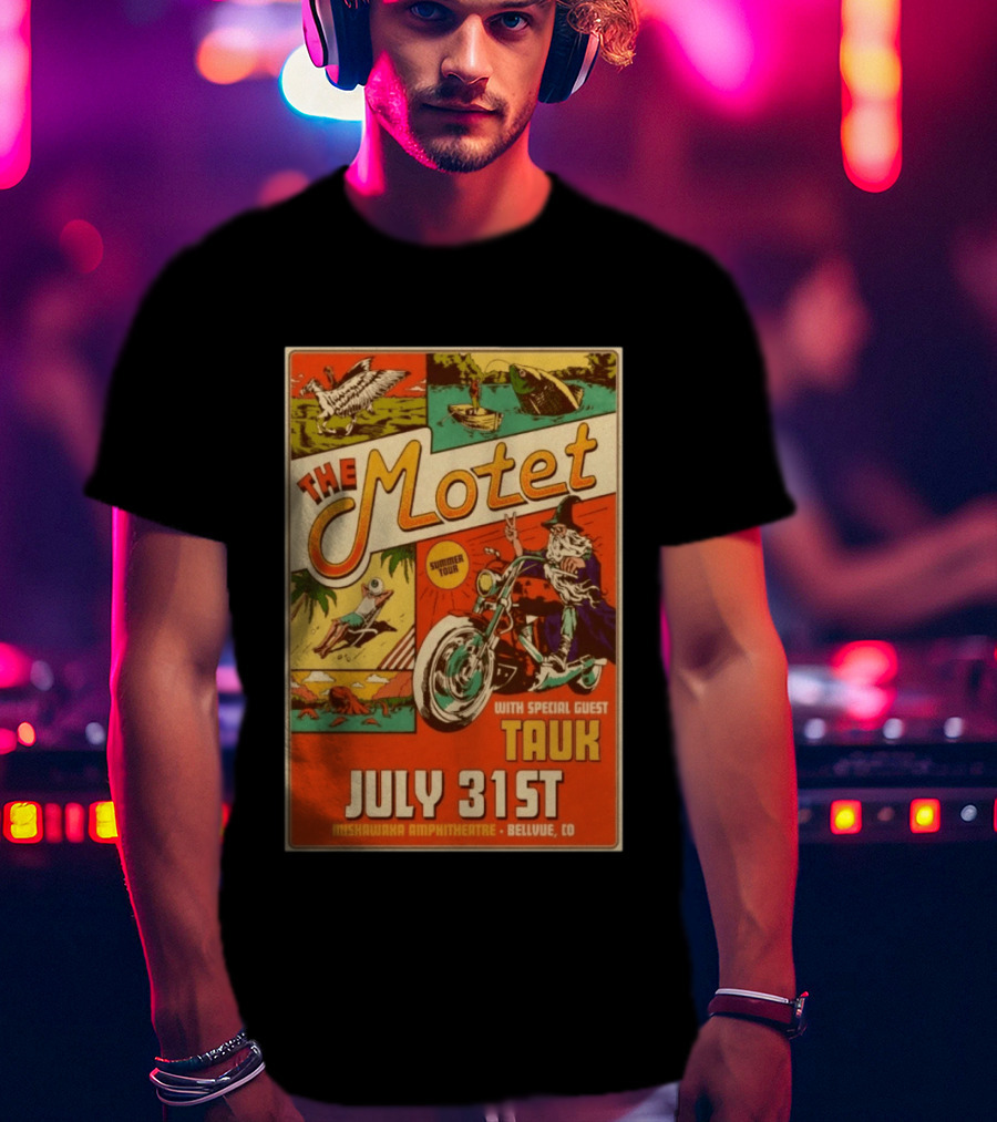 The Motet Summer Tour July 31st Mishawaka Amphitheatre Bellvue CO With Special Guest Tauk T-Shirt