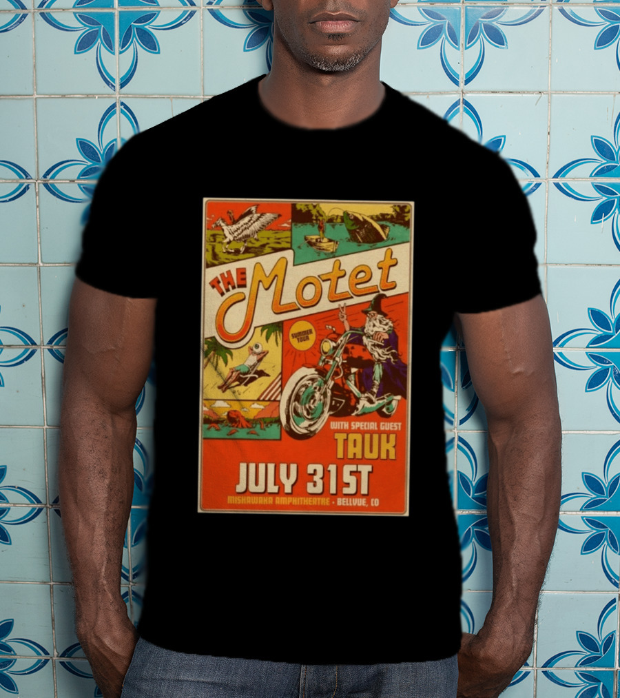 The Motet Summer Tour July 31st Mishawaka Amphitheatre Bellvue CO With Special Guest Tauk T-Shirt