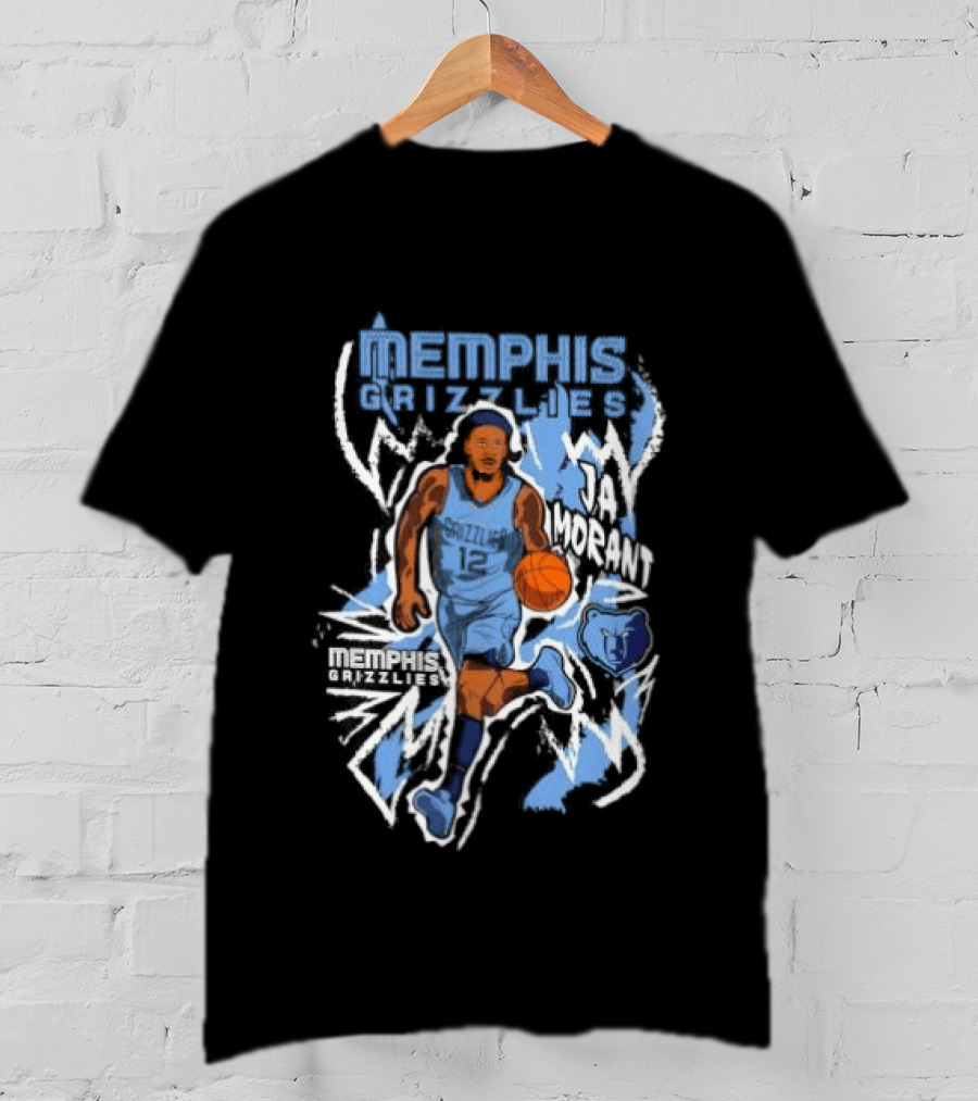 Ja Morant Memphis Grizzlies 12 NBA Chalked Up Dribble T-Shirt