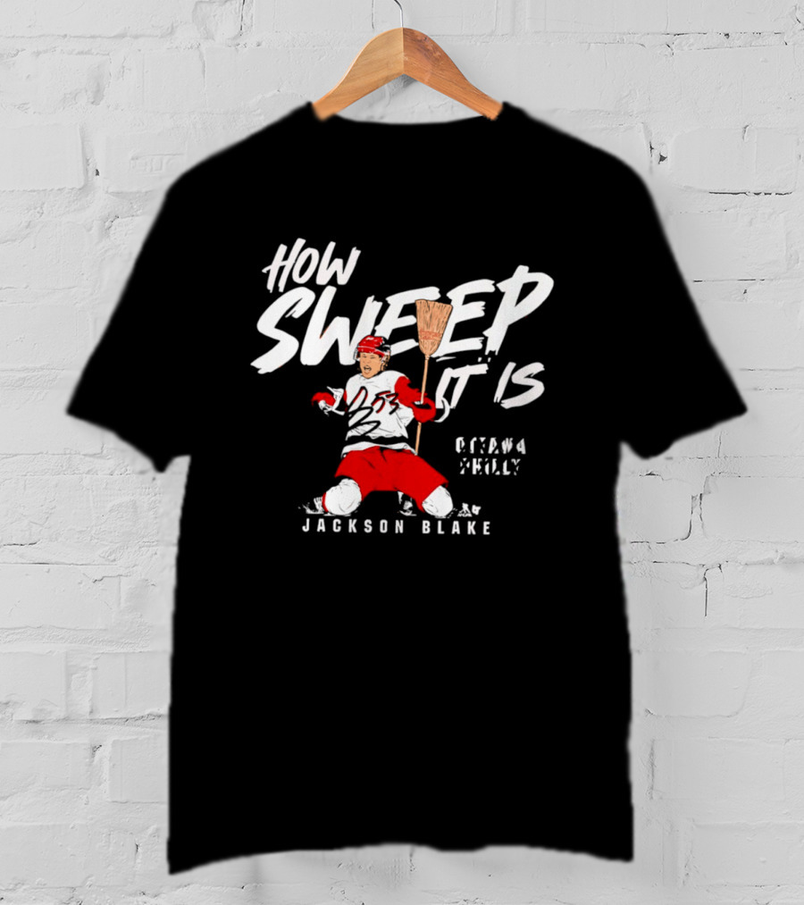 Jackson Blake How Sweep It Is Hockey Ottawa Philly Broom T-Shirt
