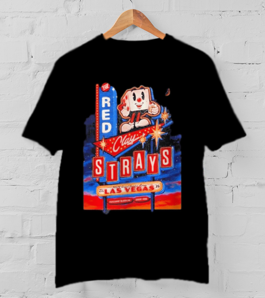The Red Clay Strays MGM Grand Garden Arena Las Vegas December 5 2026 Neon Vintage Sign T-Shirt