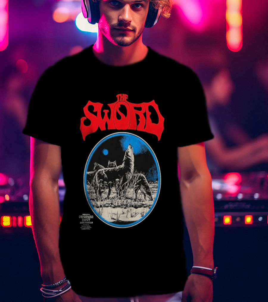 The Sword Brussels Belgium May 17 2026 Wolf Howling At Moon T-Shirt