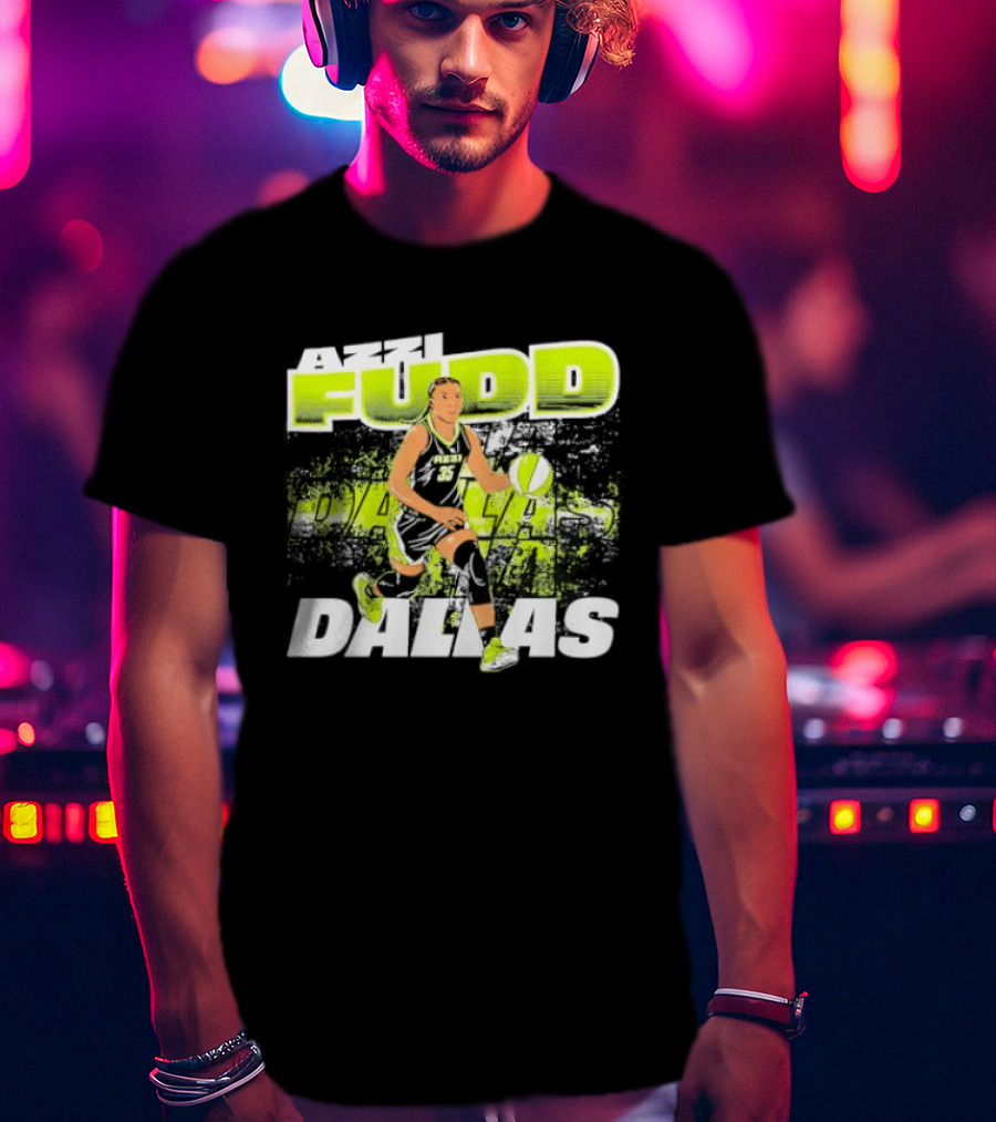 Azzi Fudd Dallas Wings WNBA Dribble Action T-Shirt