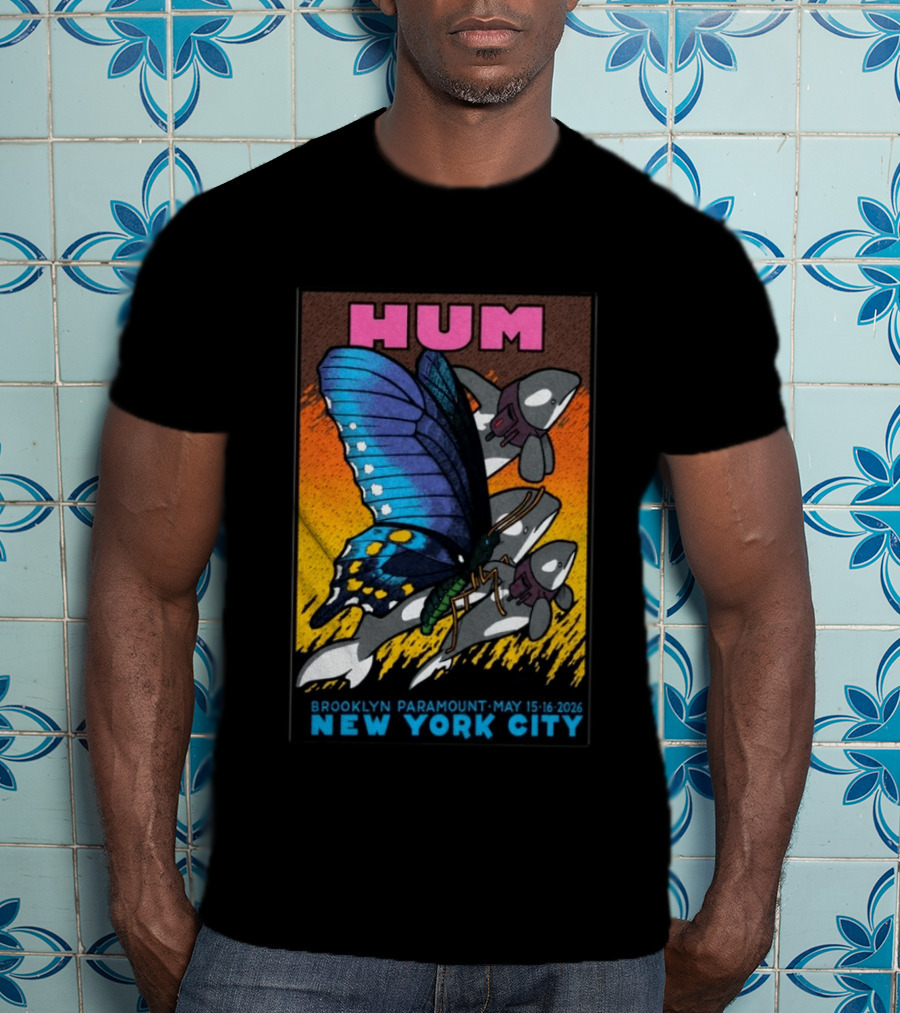 HUM Brooklyn Paramount May 15 16 2026 New York City Butterfly And Spaceships T-Shirt