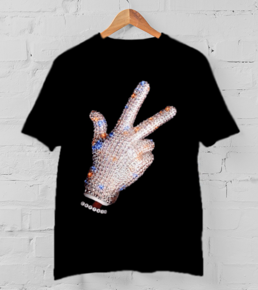 Captain Iceman New York Knicks Drake Iceman Sequined Glove Hand Gesture T-Shirt
