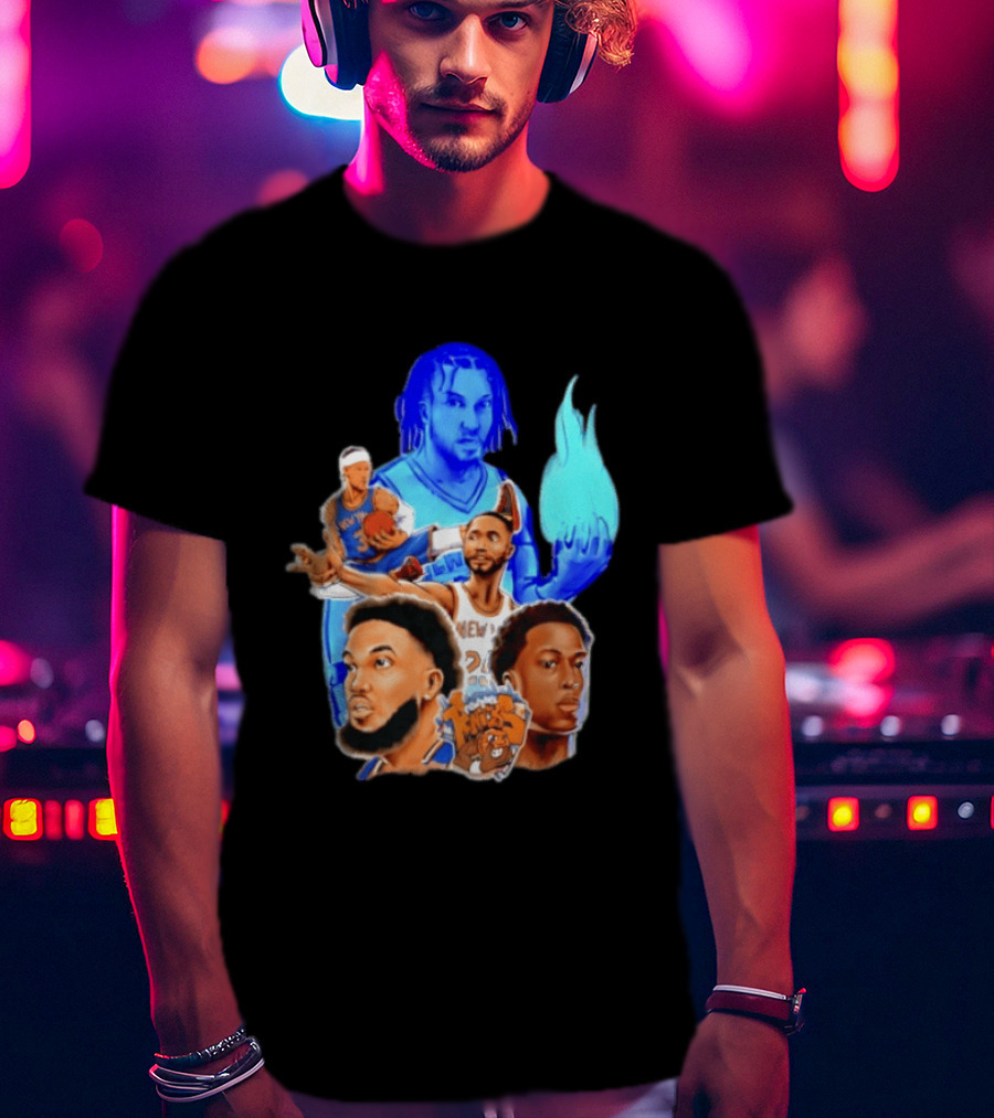 Knicks Jalen Brunson OG Anunoby Mikal Bridges Karl Anthony Towns Basketball T-Shirt
