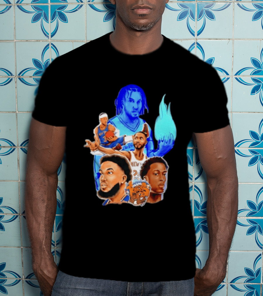 Knicks Jalen Brunson OG Anunoby Mikal Bridges Karl Anthony Towns Basketball T-Shirt