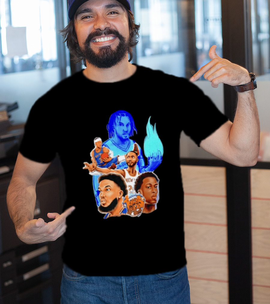 Knicks Jalen Brunson OG Anunoby Mikal Bridges Karl Anthony Towns Basketball T-Shirt