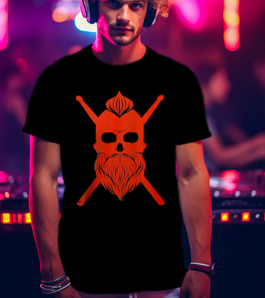 Drummer Skull Crossed Drumsticks Stealing Until Nobody's T-Shirt