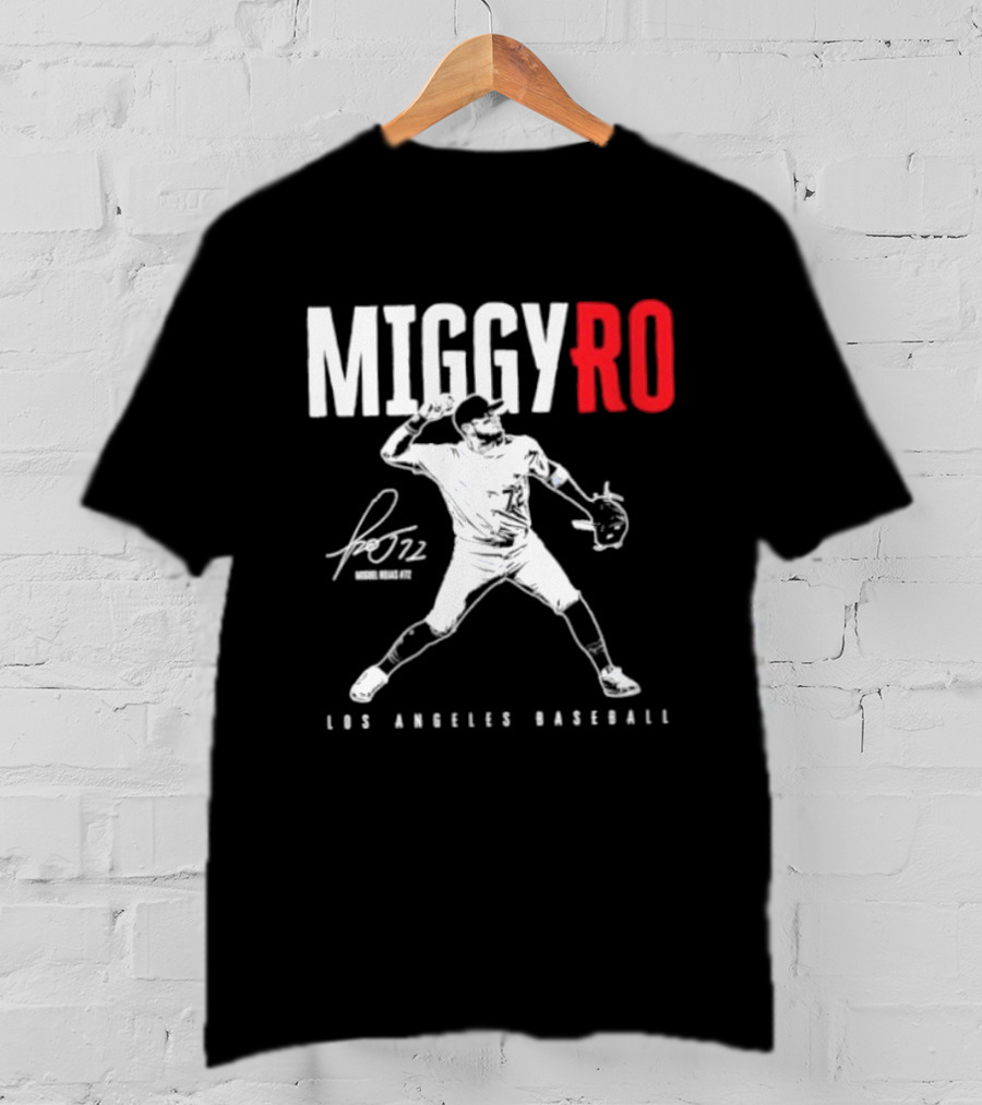 Miguel Rojas 72 Los Angeles Baseball MiggyRo Player Signature T-Shirt