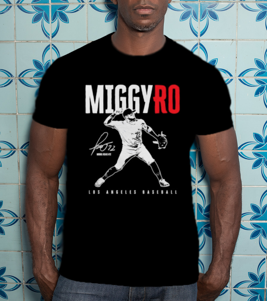 Miguel Rojas 72 Los Angeles Baseball MiggyRo Player Signature T-Shirt