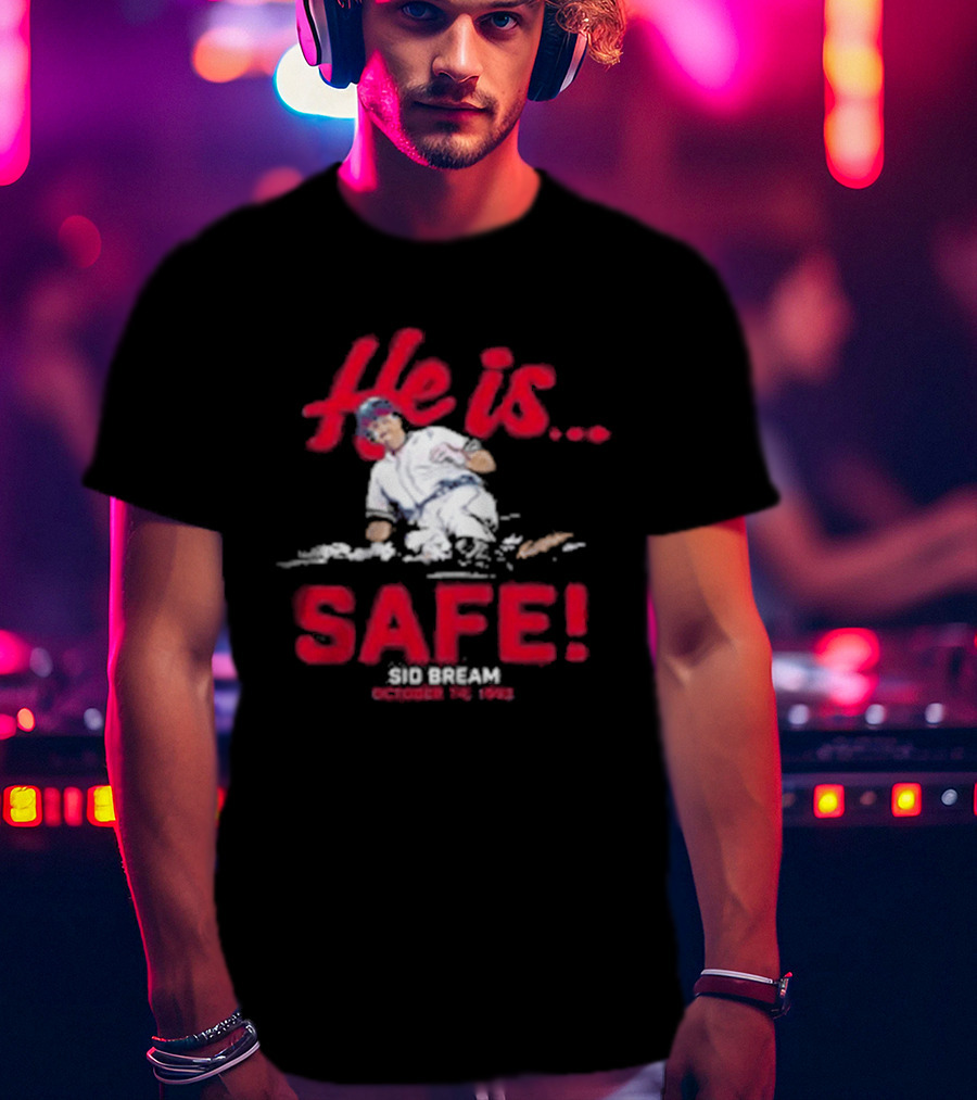 He Is Safe Sid Bream October 14 1992 Sliding Moment T-Shirt