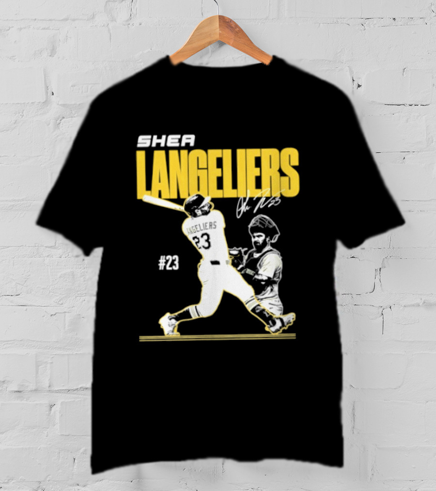 Shea Langeliers 23 Athletics Baseball Slugger Swing Signature T-Shirt