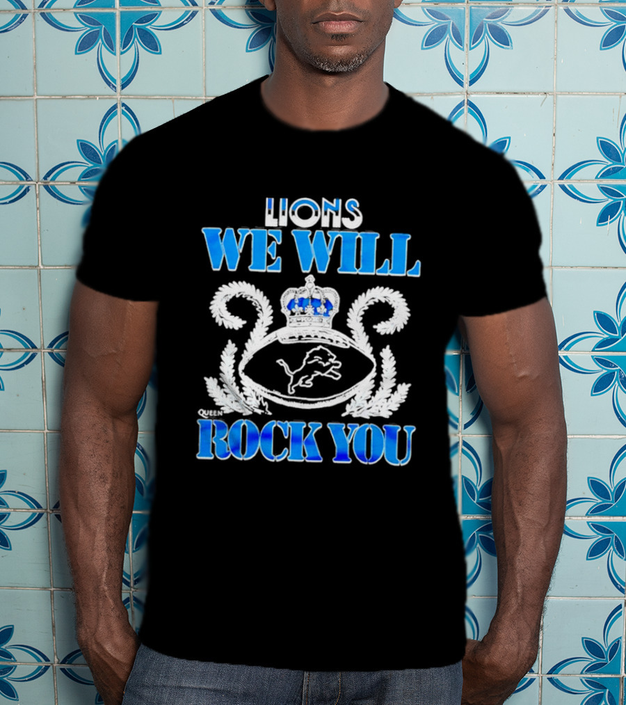 Detroit Lions We Will Rock You Queen Homage 2026 Tri Blend T-Shirt