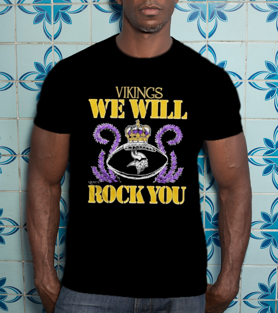 2026 Minnesota Vikings We Will Rock You Queen Tri Blend T-Shirt