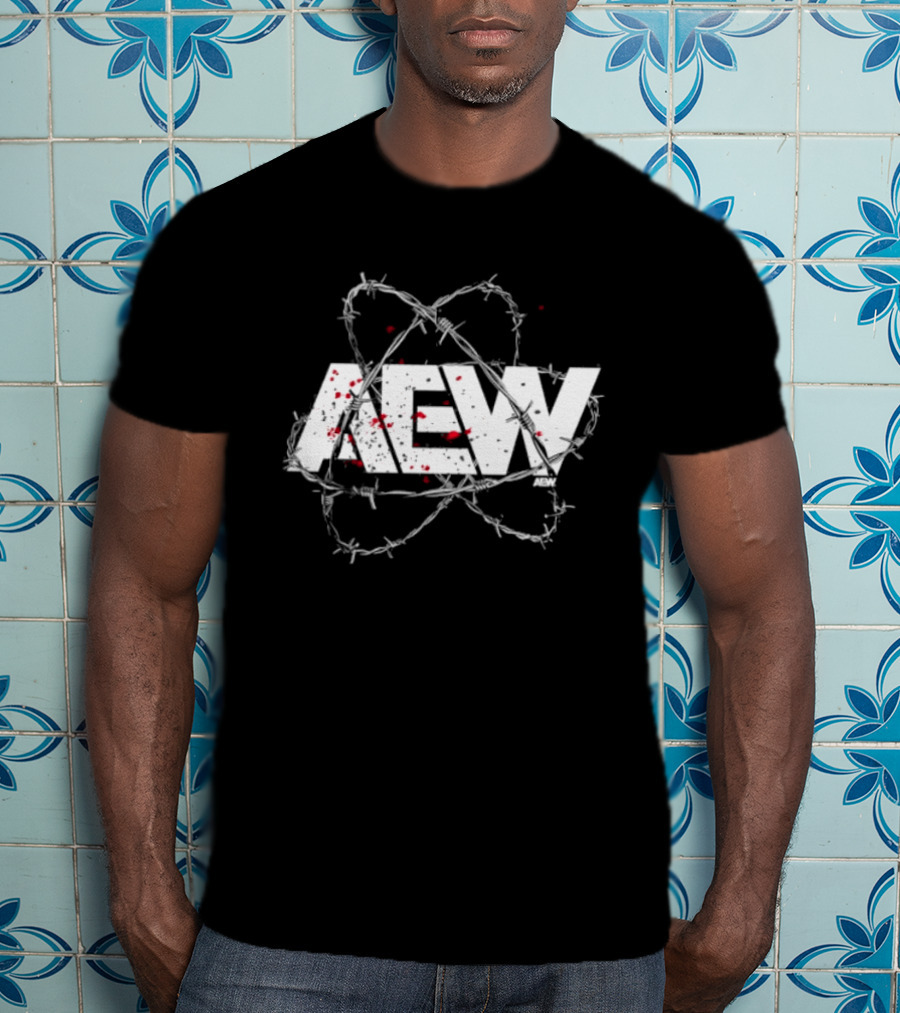 AEW Barbed Wire Blood Splatter T-Shirt