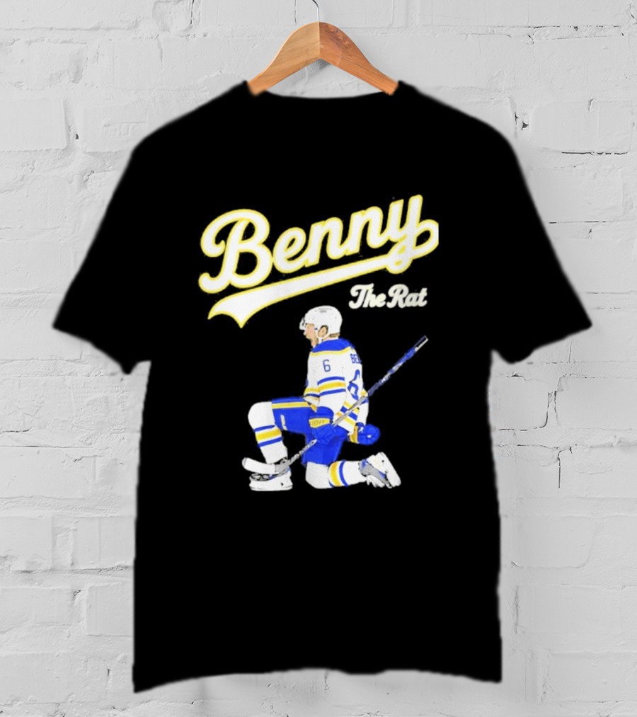 Benny The Rat Buffalo Sabres Number 6 Hockey Player Kneeling T-Shirt
