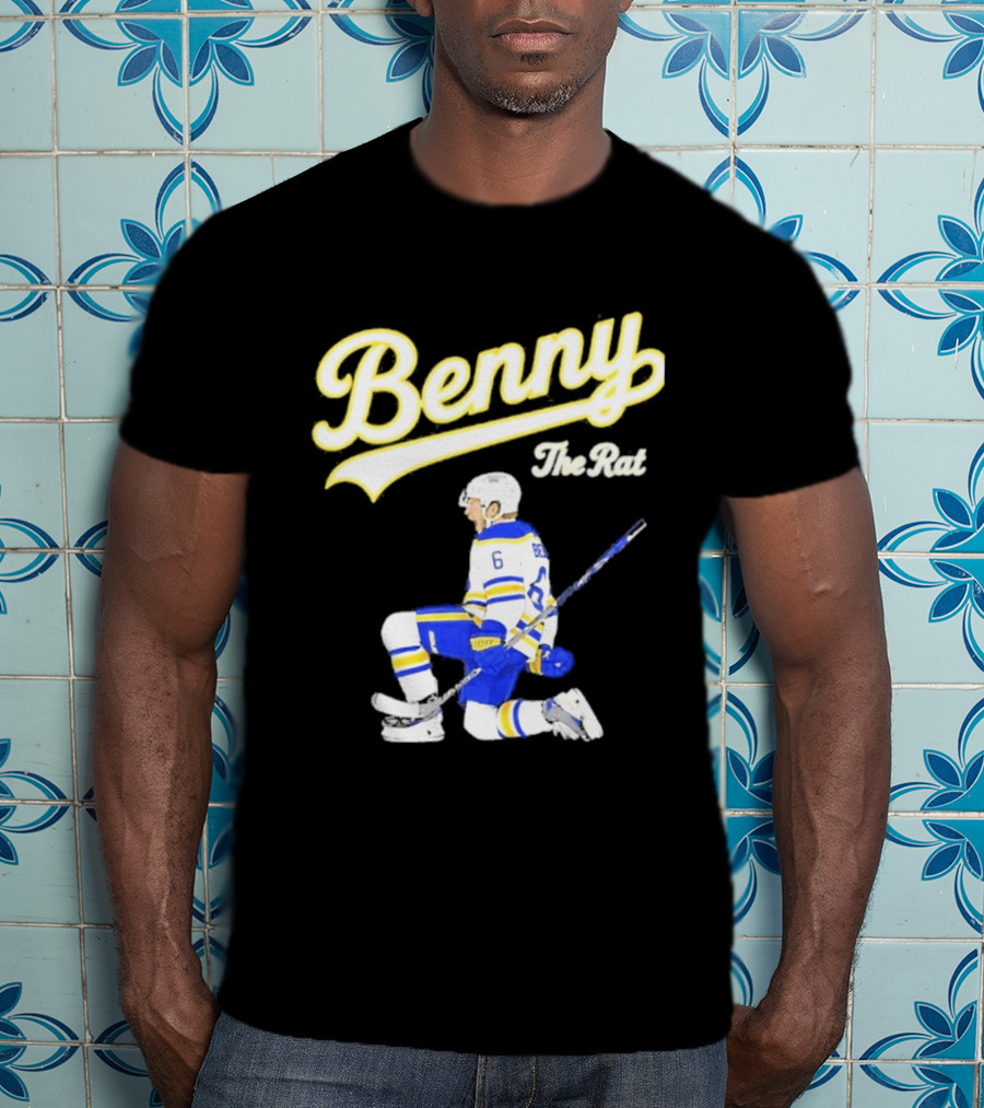Benny The Rat Buffalo Sabres Number 6 Hockey Player Kneeling T-Shirt