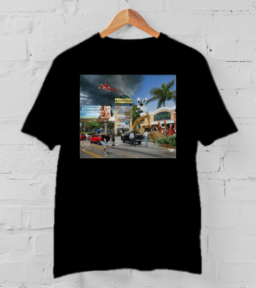 Planet Fitness Publix Chaos At Florida Shopping Plaza With Helicopter And Billboard T-Shirt