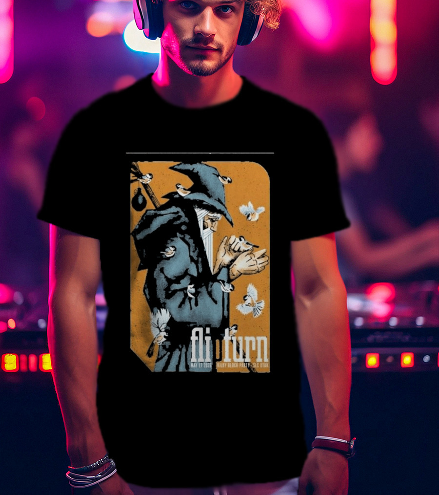 Flipturn Kilby Block Party May 17 2026 Salt Lake City Utah Wizard With Birds T-Shirt