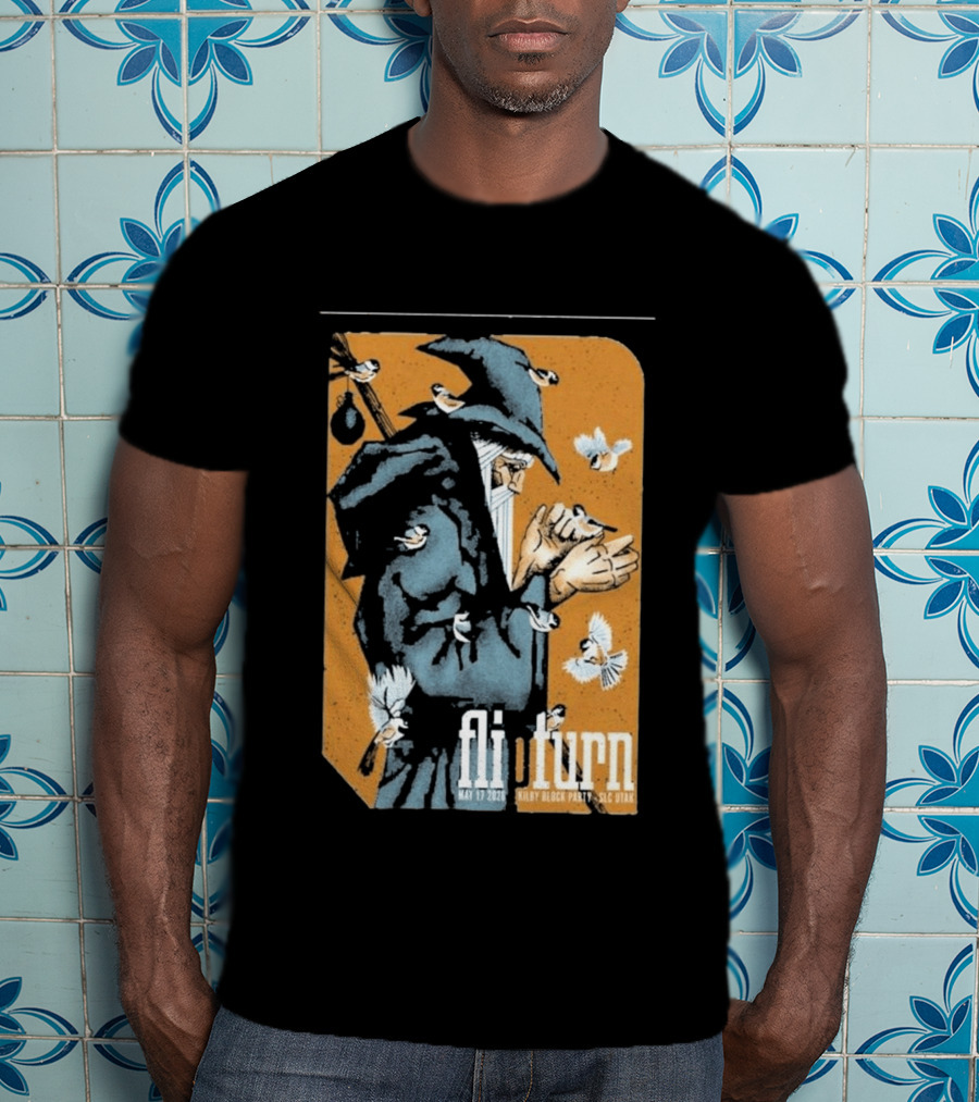 Flipturn Kilby Block Party May 17 2026 Salt Lake City Utah Wizard With Birds T-Shirt