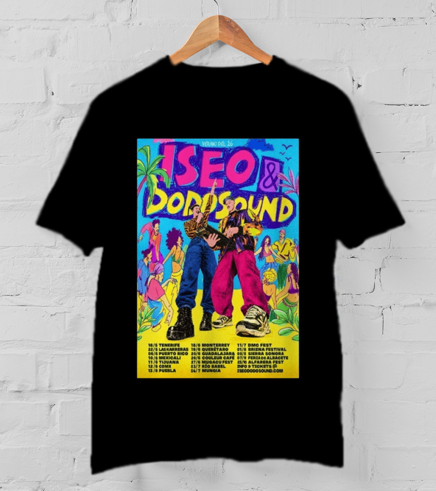 Iseo Dodosound Verano Tour 2026 Tenerife Guadalajara Zaragoza Fiesta T-Shirt