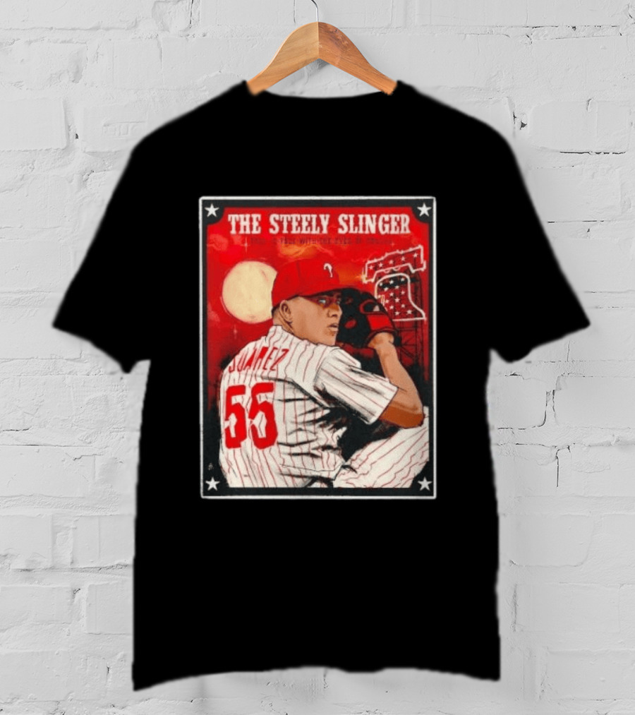 Philadelphia Phillies Ranger Suarez Steely Slinger 55 Baseball T-Shirt