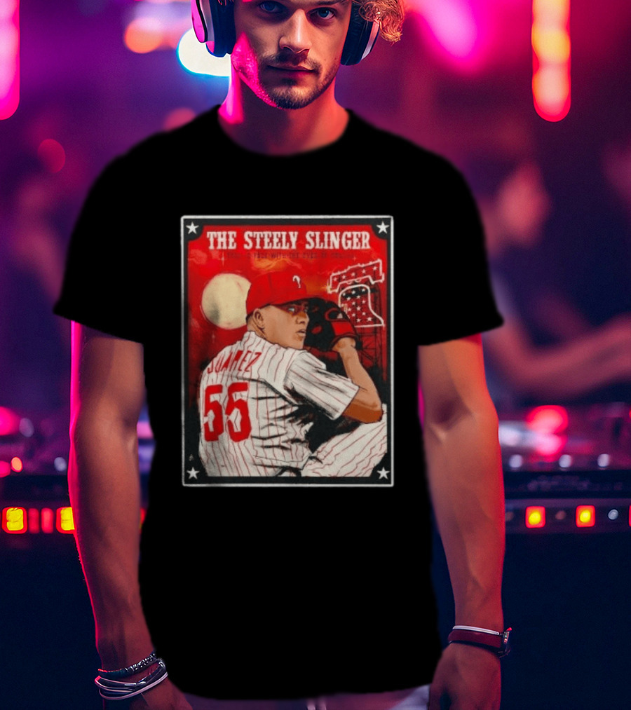 Philadelphia Phillies Ranger Suarez Steely Slinger 55 Baseball T-Shirt