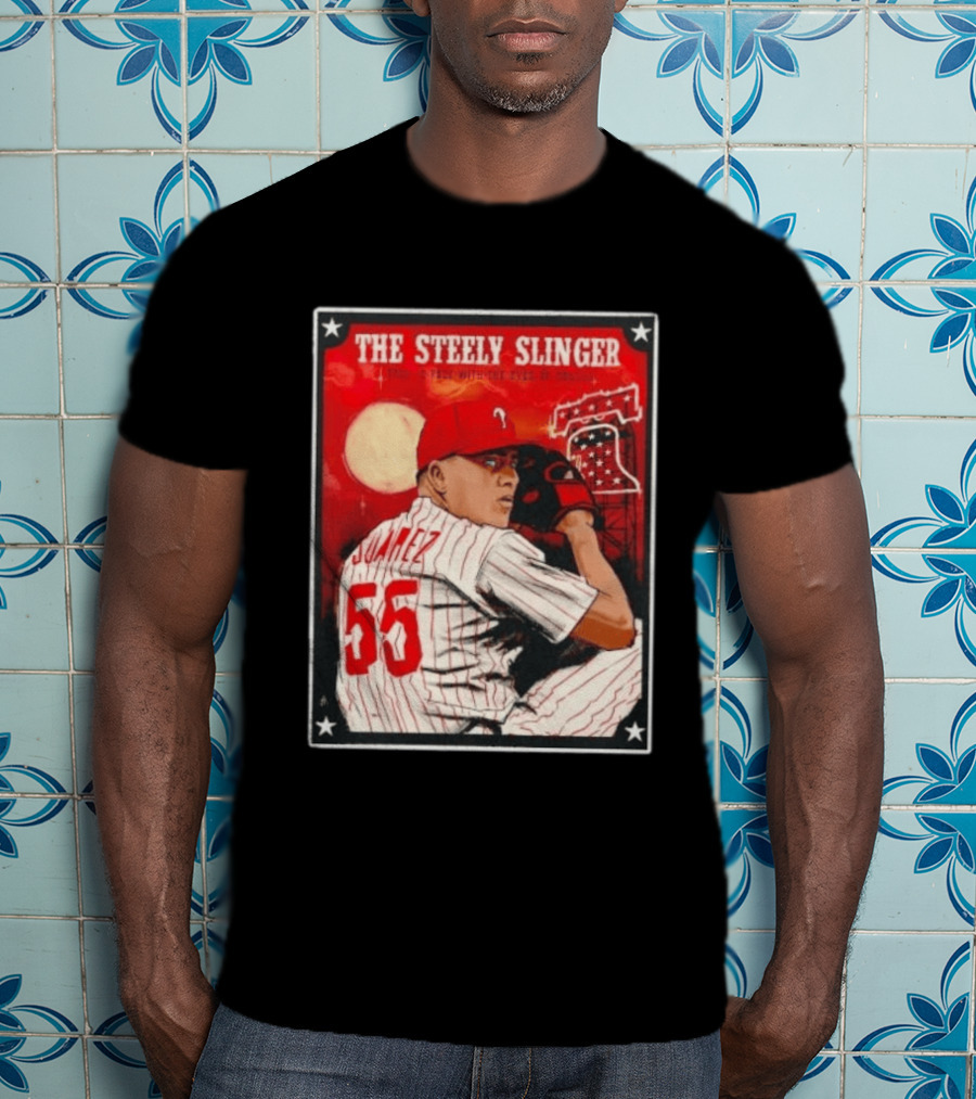 Philadelphia Phillies Ranger Suarez Steely Slinger 55 Baseball T-Shirt