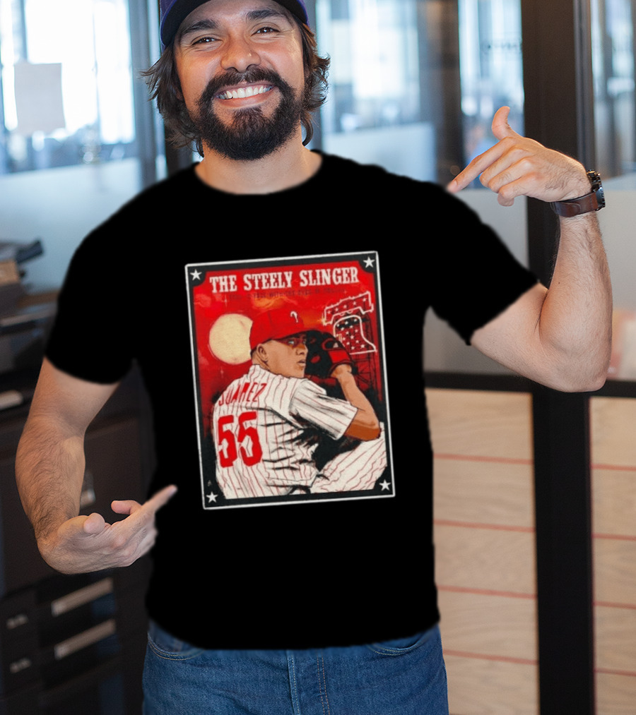 Philadelphia Phillies Ranger Suarez Steely Slinger 55 Baseball T-Shirt