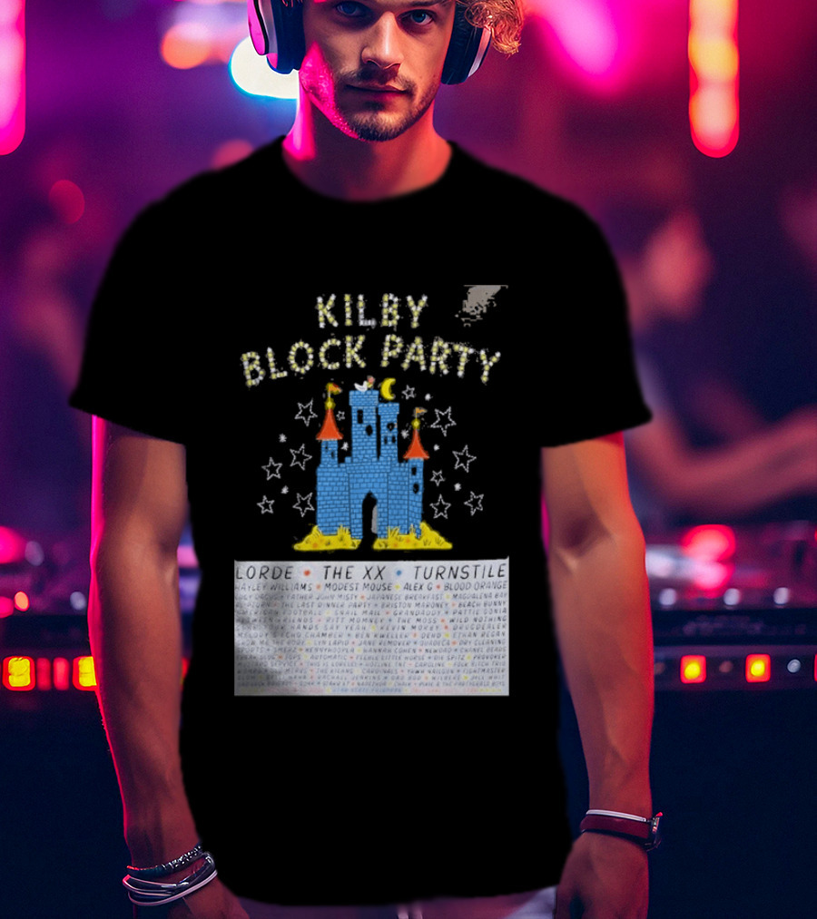 Kilby Block Party Salt Lake City May 17 2026 The XX Turnstile Alex G Blood Orange Stars Castle T-Shirt
