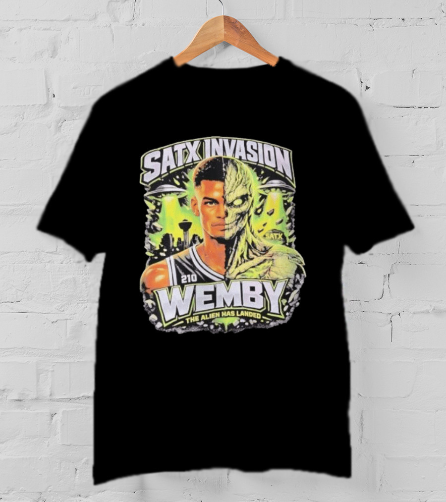 SATX Invasion Wemby The Alien Has Landed Victor Wembanyama 210 T-Shirt