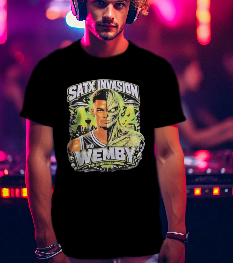 SATX Invasion Wemby The Alien Has Landed Victor Wembanyama 210 T-Shirt