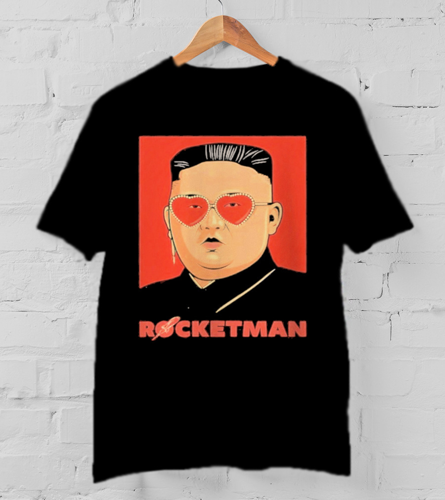 Kim Jong Un Heart Sunglasses Rocketman Meme T-Shirt