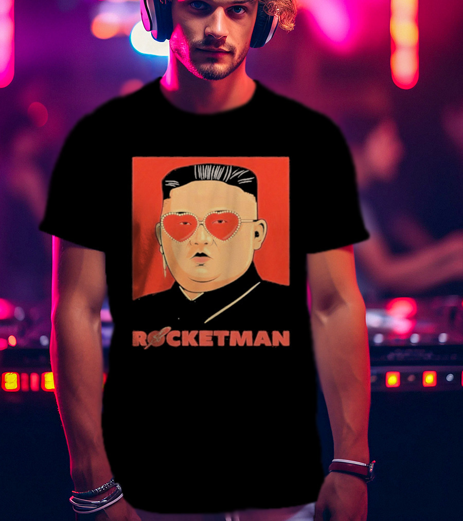 Kim Jong Un Heart Sunglasses Rocketman Meme T-Shirt