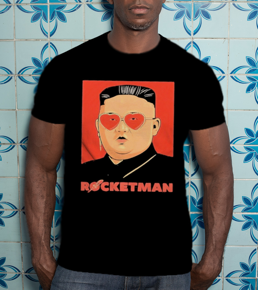 Kim Jong Un Heart Sunglasses Rocketman Meme T-Shirt