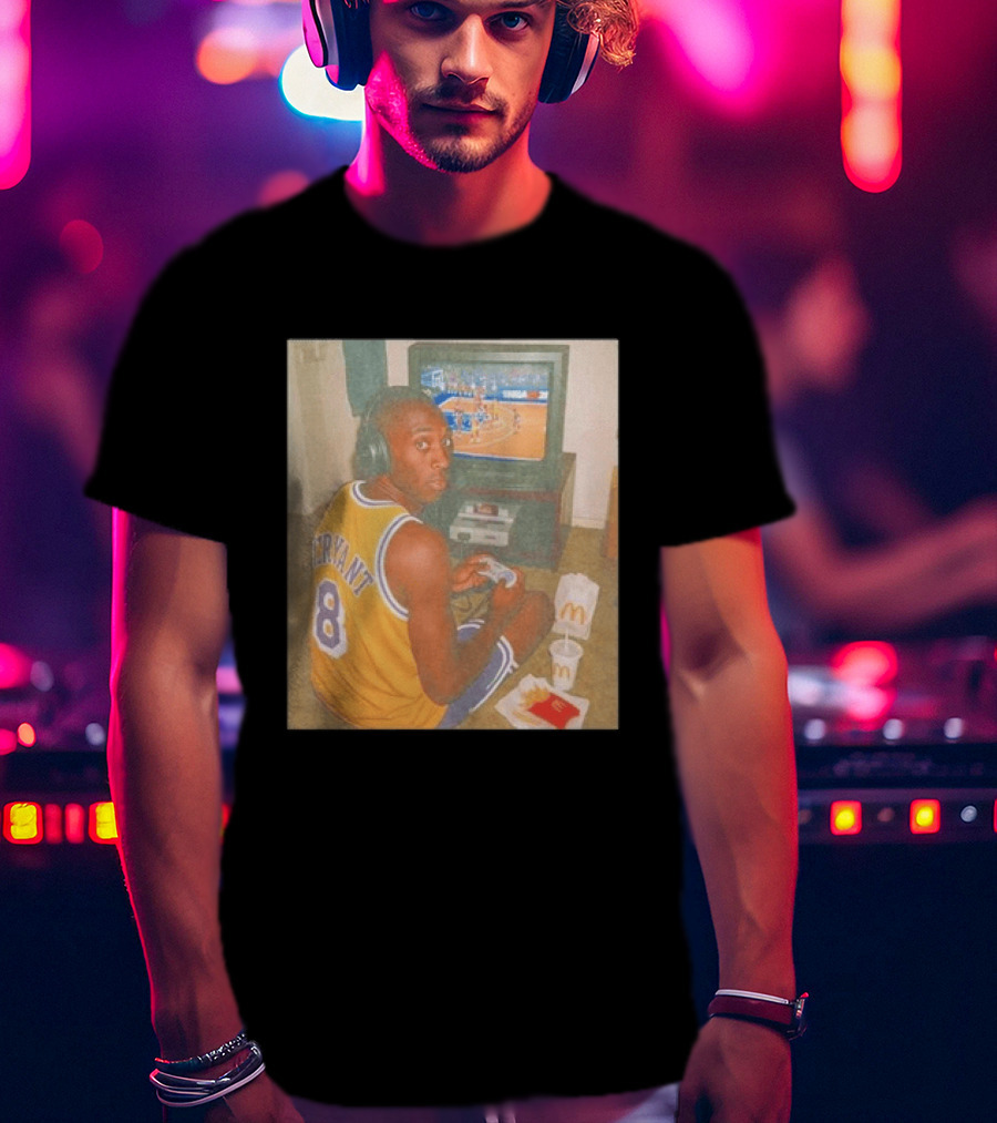 Kobe Bryant Number 8 Playing Retro NBA Video Game McDonald's Meal T-Shirt