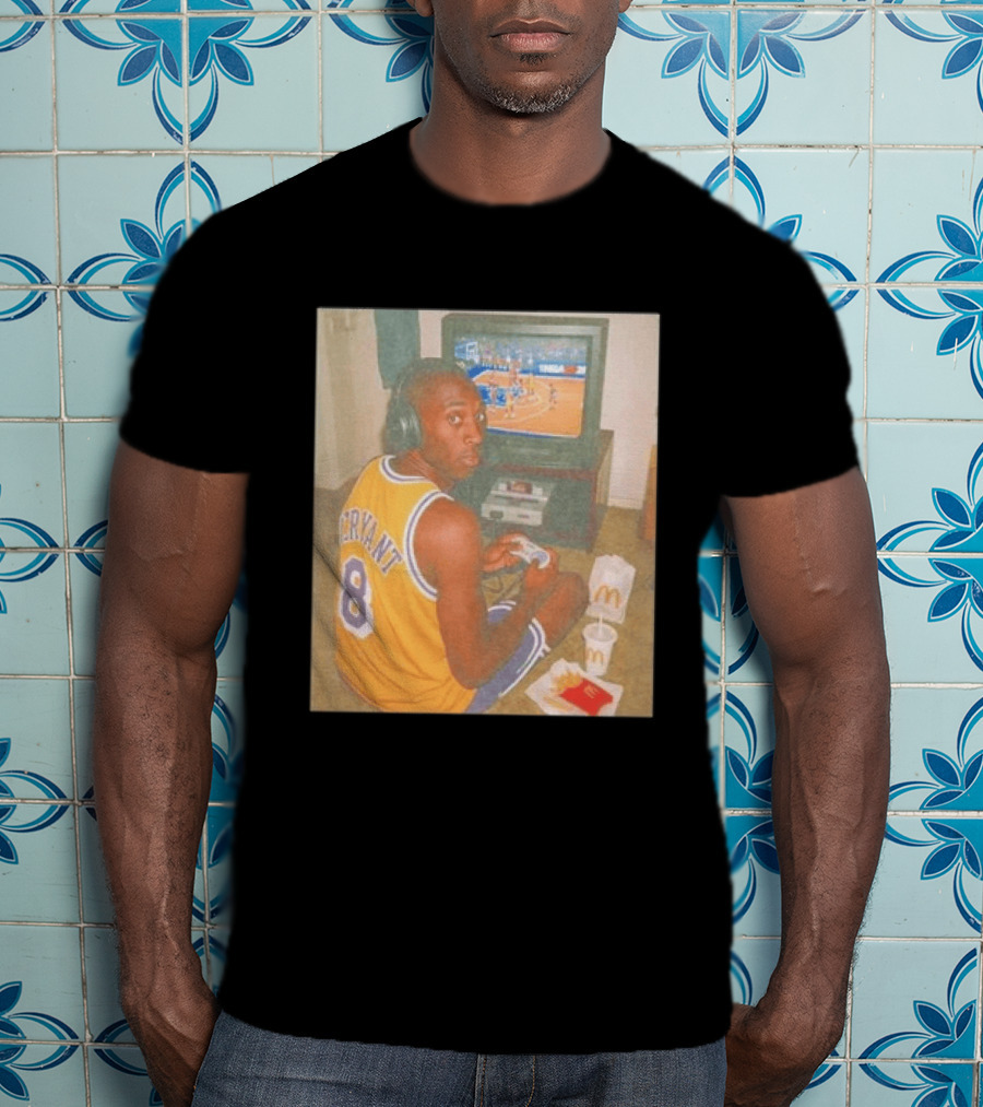 Kobe Bryant Number 8 Playing Retro NBA Video Game McDonald's Meal T-Shirt