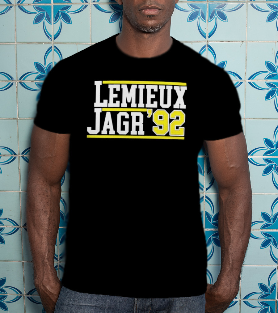 Lemieux Jagr '92 Retro Sports Memorabilia T-Shirt