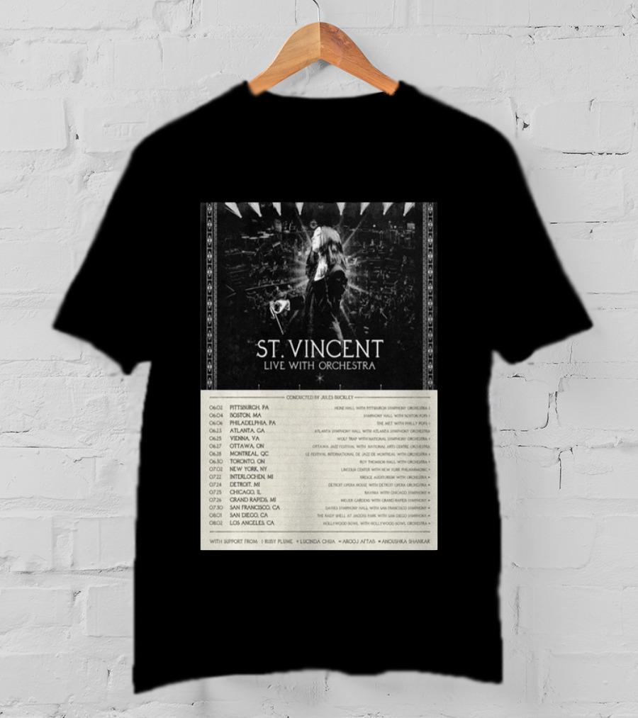 St Vincent Live With Orchestra 2026 Tour Conducted By Jules Buckley Dates And Locations T-Shirt
