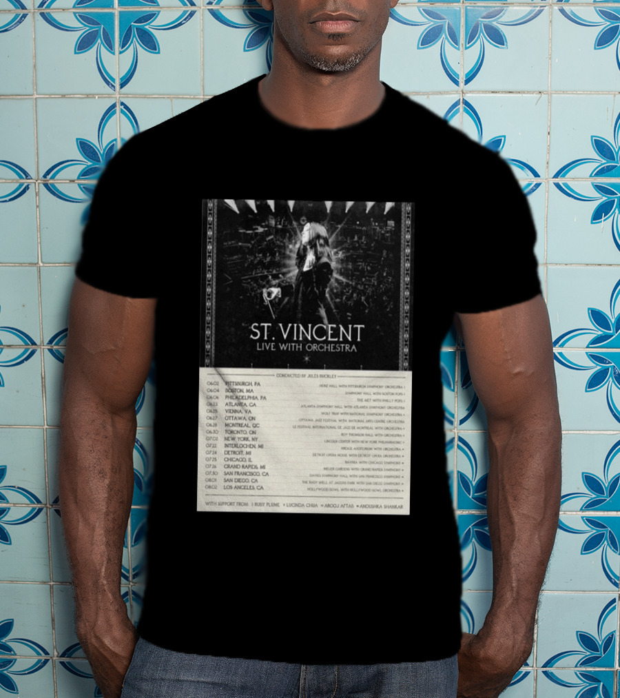 St Vincent Live With Orchestra 2026 Tour Conducted By Jules Buckley Dates And Locations T-Shirt
