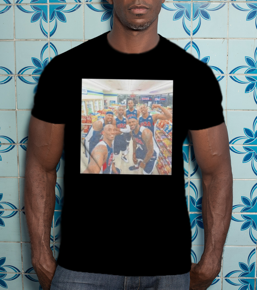 Team USA Basketball Players Selfie Grocery Store Team Spirit T-Shirt
