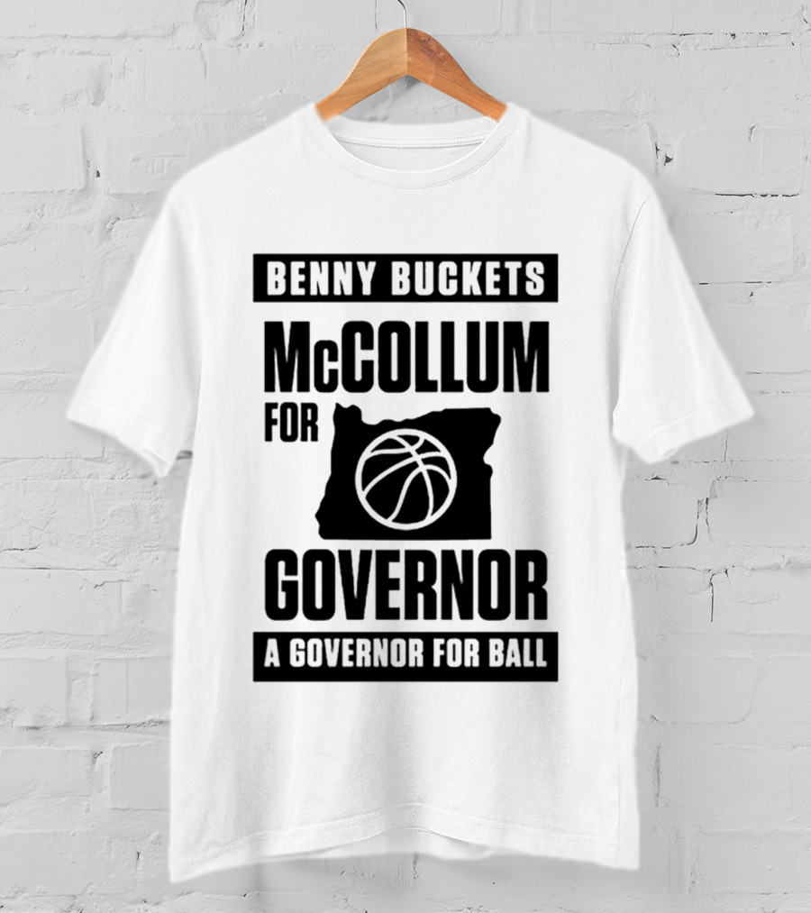 Benny Buckets McCollum For Governor A Governor For Ball Basketball Map T-Shirt