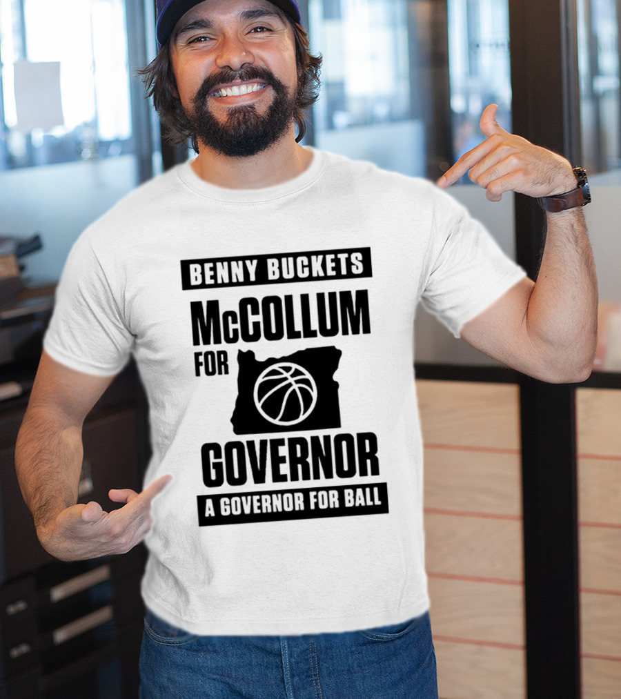 Benny Buckets McCollum For Governor A Governor For Ball Basketball Map T-Shirt