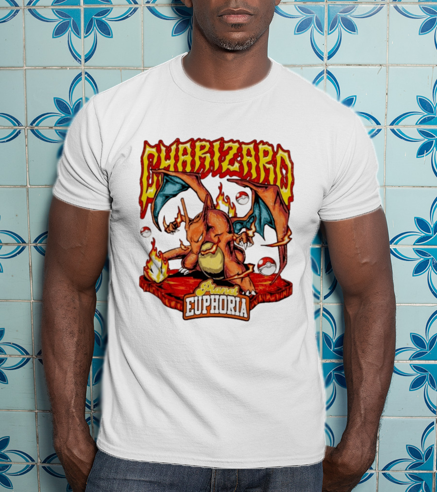 Charizard Flame Dragon Planet Euphoria Iconic Pokémon Battle T-Shirt