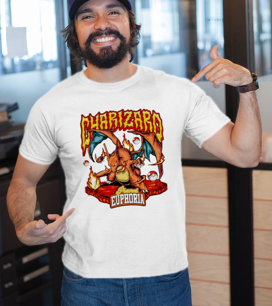 Charizard Flame Dragon Planet Euphoria Iconic Pokémon Battle T-Shirt