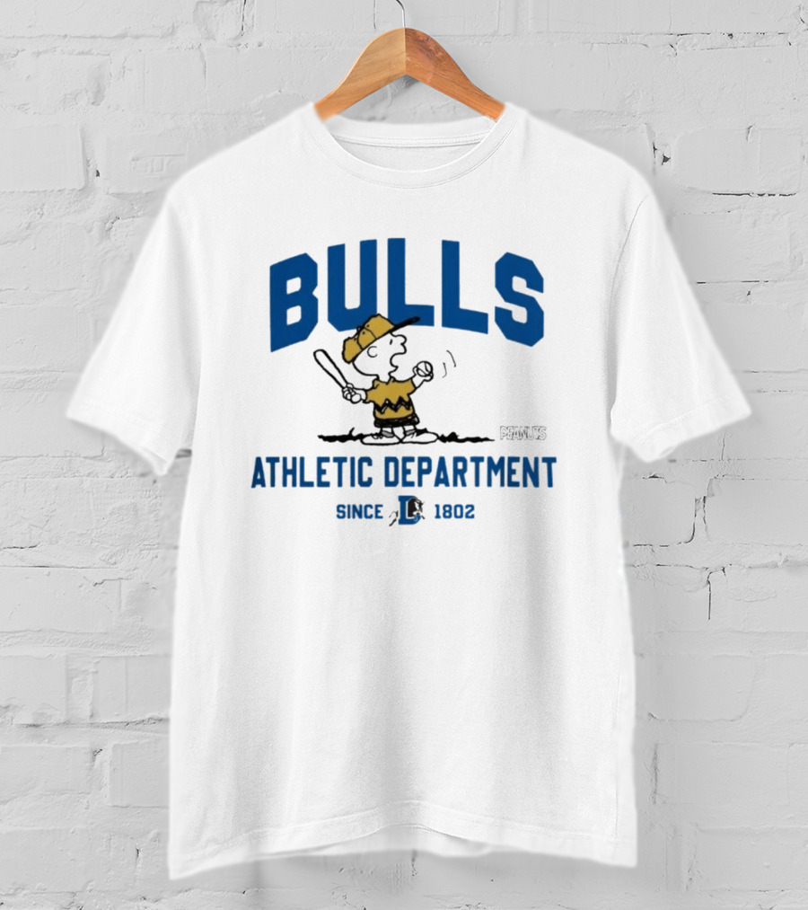 Bulls Athletic Department Peanuts Charlie Batting Since 1802 T-Shirt