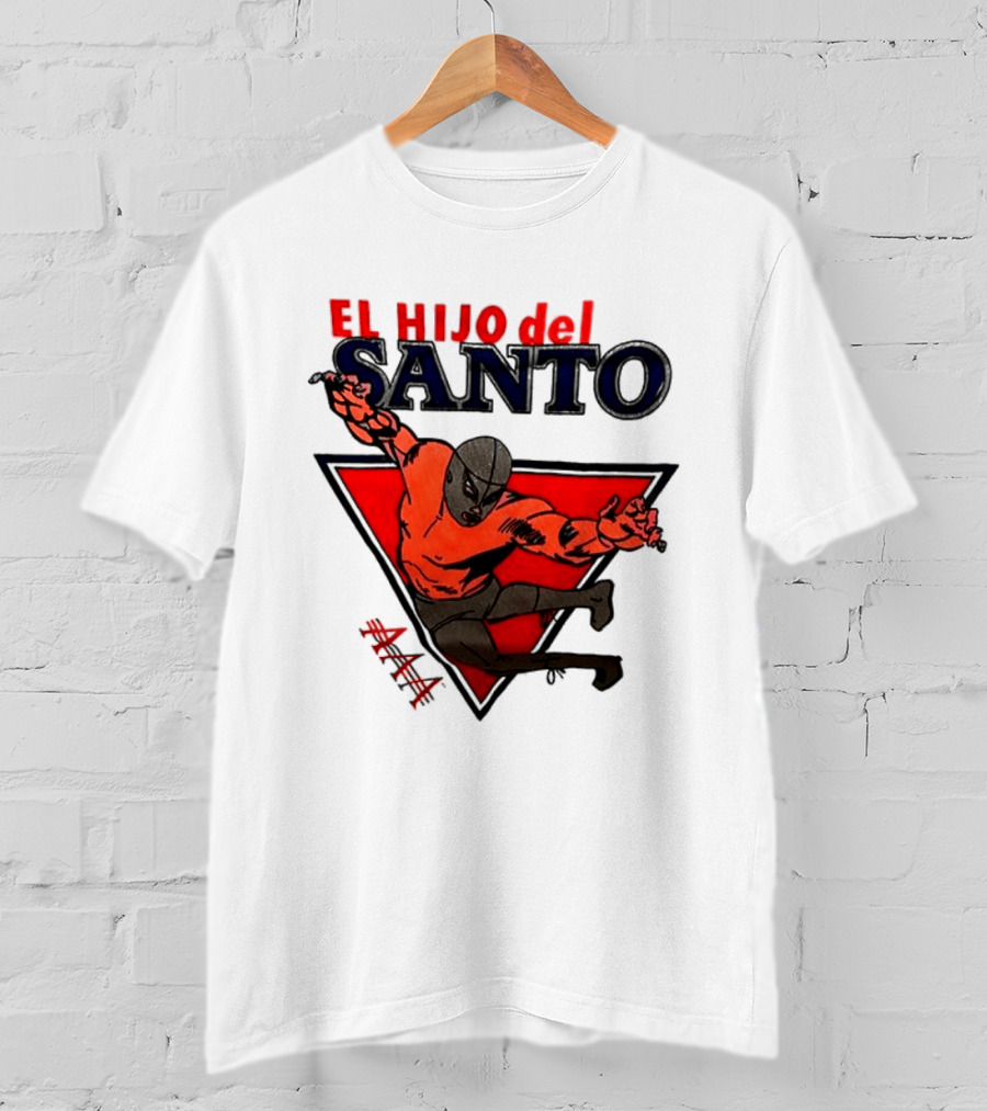 El Hijo Del Santo AAA Lucha Libre Wrestler In Red Triangle T-Shirt