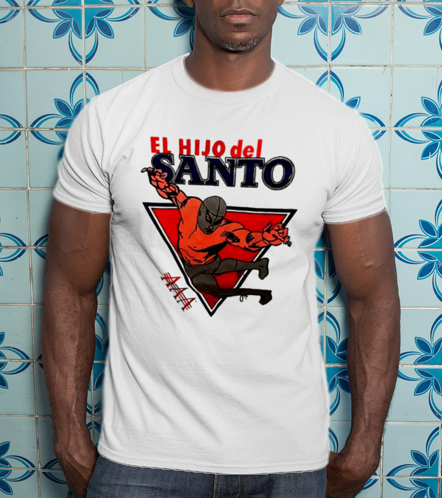 El Hijo Del Santo AAA Lucha Libre Wrestler In Red Triangle T-Shirt
