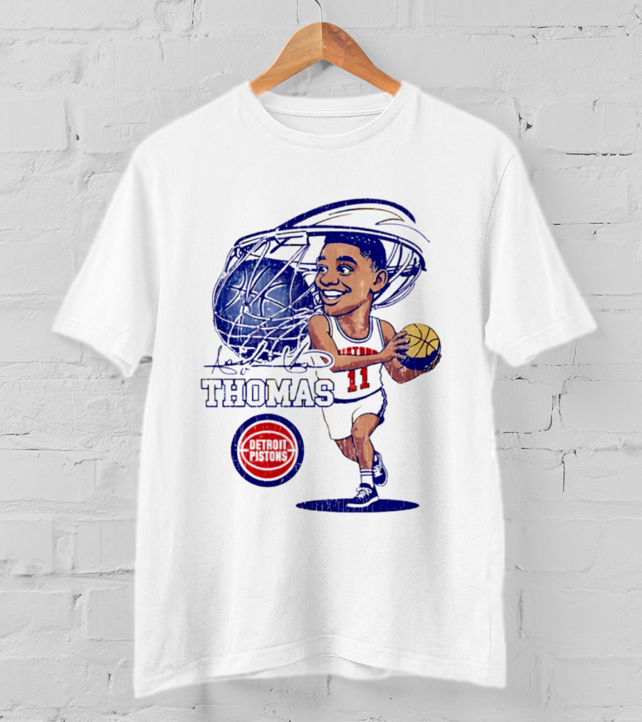 Isiah Thomas Detroit Pistons Caricature Basketball Cartoon Drawing T-Shirt